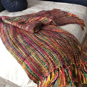 Boho Multicolored Woven Blanket